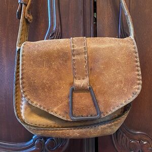 Handmade Brown Leather Crossbody Bag